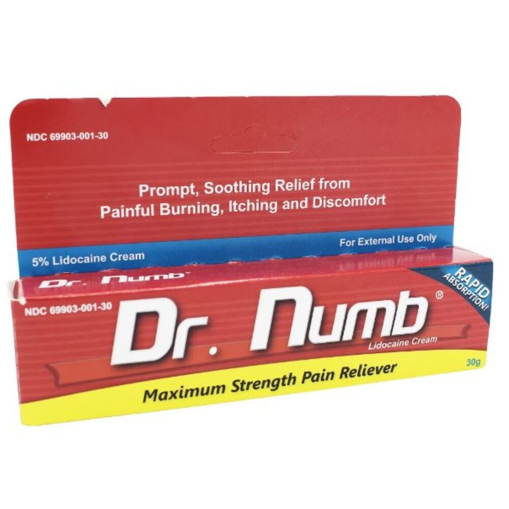 Dr. Numb 5% Lidocaine Topical Anesthetic Numbing Cream for Pain Relief - 30g